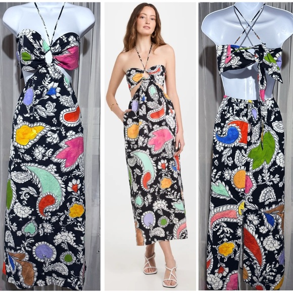 Mara Hoffman Dresses & Skirts - Mara Hoffman Laila Paisley Cut Out Organic Cotton Maxi Dress Size L